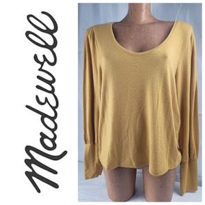 MADEWELL MUSTARD YELLOW SCOOP NECK SWEATER